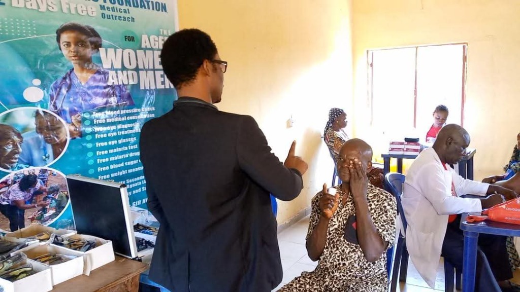 Medical team attending to elderly patients